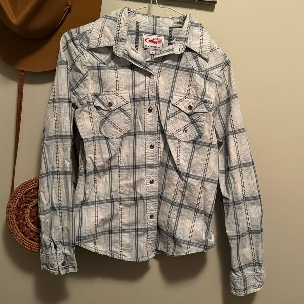 Blue Roper ladies small pearl snap